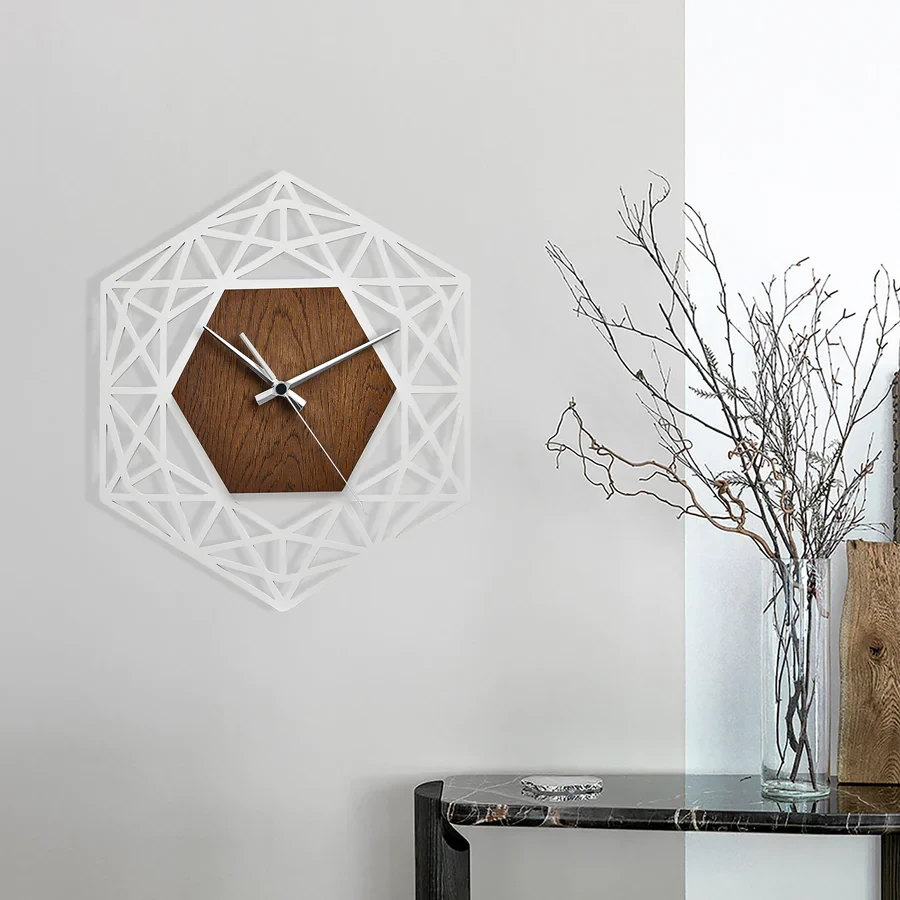 Настінний годинник з дерева - Moku Ginza White 38 см
