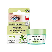 Гель для шкіри навколо очей з очанкою лікарською та зеленим чаєм FLOSLEK, 10 г