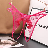 Еротичні труси малинові жіночі з розрізом - розмір універсальний (на резинці)