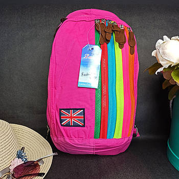 Рюкзак спортивний шкільний міський тканинний 40*22 см із райдужними змійками Luna Малиновий