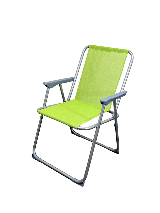 Складне крісло з підлокітниками для пікніка та дачі Levistella зелений з тканини