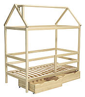 Ліжко будиночок TERRY трансформер 160*80 см з шухлядами (бук) слонова кість