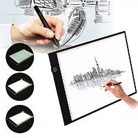 Световой планшет А4 для рисования и копирования с 3 режимами подсветки и USB кабелем Light Board