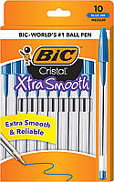 Набор шариковых ручек 10 шт BIC Cristal Xtra Smooth Синий (MSP101BE)