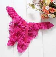 Трусики з розрізом малинові - розмір універсальний (на резинці)