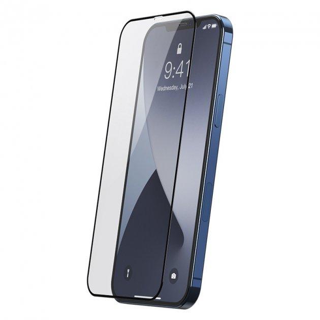 Захисне скло Baseus 0.25 mm Full screen FG TG для iPhone 12 Pro Max Black 2 шт (SGAPIPH67N-KC01)