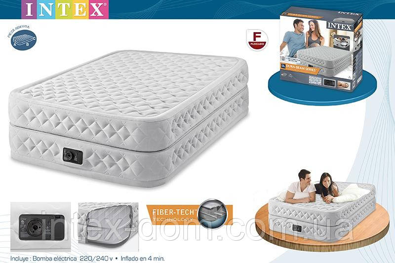 Надувне ліжко з вбудованим насосом 220В (99х191х51см) Intex 66964