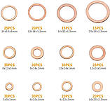 Набір з 280 щільних мідних кілець шайб, 12 видів, фото 2