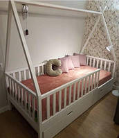 Ліжечко Вігвам -  місце для дитячих пригод    Стильний вігвам для творчих та активних малюків, який стане відмінним інтер'єрним рі