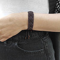 Женский браслет ручного плетения макраме "Rodosvit" (коричневый)