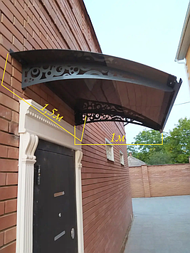 Дашок 1.5 x 1 м Style, металевий з монолітним полікарбонатом