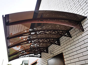 Готовий збірний козирок (навіс) над дверима Dash'Ok 40х15 м Фауна (P_T)