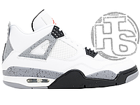 Женские кроссовки Air Jordan 4 White Cement Grey White Black 308497-103