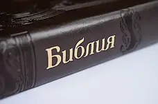 Рос. Біблія великого формату (темно-коричнева, художня рамка, шкірозамінник, золото, індекси, блискавка, 18х25), фото 3