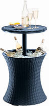 Стол - бар пластиковий Keter Cool Bar Rattan, колір сірий, фото 2