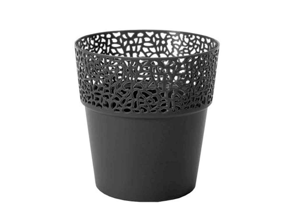 Горщик для квітів 1,6л Роса 170 658-82 антрацит ТМ LAMELA, фото 1
