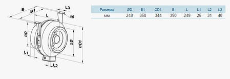 Відцентровий канальний вентилятор Вентс ВКМ 250 (1340 м3/год), фото 3
