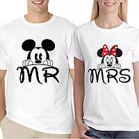 Набор футболок бойфренд "mr&mrs" (микки выглядывает) Family look