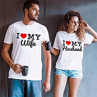 Набор футболок для пары "i love..." Family look