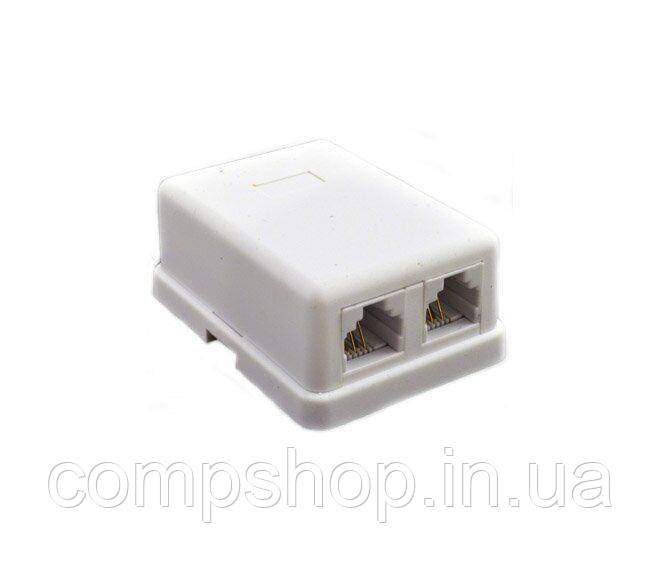 Розетка телефонна 2-port Kingda 2хRJ12 (TELUS8015) (код 2234), фото 1