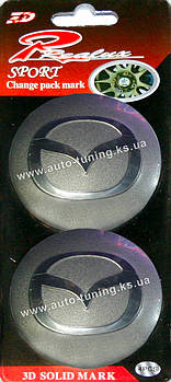 Realux Sport — Комплект модельних 3D-наклейок на автомобільні диски, Ø 60 mm, Chrome, MAZDA