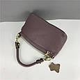 Шкіряна сумка з трьома відділами на блискавці С102-КТ-841 Фіолетовий, фото 2
