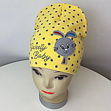 М 92561. Шапка подвійна для дівчинки вишивка-аплікація "SWEETY BABY" Vivatricko, 2-8 років, різні кольори, фото 6