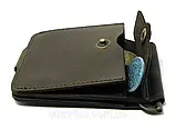 Кожаний гаманець Затиск для грошей з відділом для дрібниці натуральна шкіра Коричнева, фото 5