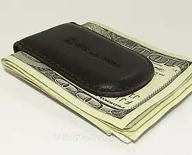 Кожаний гаманець Затиск для грошей натуральна шкіра Коричневий