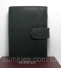 Шкіряний чоловічий гаманець портмоне Польща натуральна шкіра N4L-MH U Black