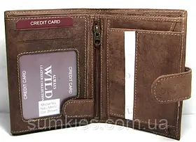 Шкіряний чоловічий гаманець портмоне Польща натуральна шкіра N4L-MH U Brown
