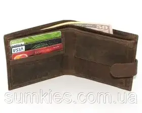 Шкіряний чоловічий гаманець портмоне Польща натуральна шкіра N2002L-KH BROWN