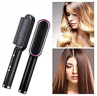 Гребінець випрямляч Hair Straightener HQT-908 для випрямлення волосся Утюжок щітка з турмаліновим покриття