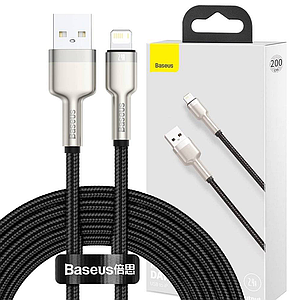 Кабель Baseus Cafule Metal Series USB-A to Lightning 2.4A 2m Black (CALJK-B01)