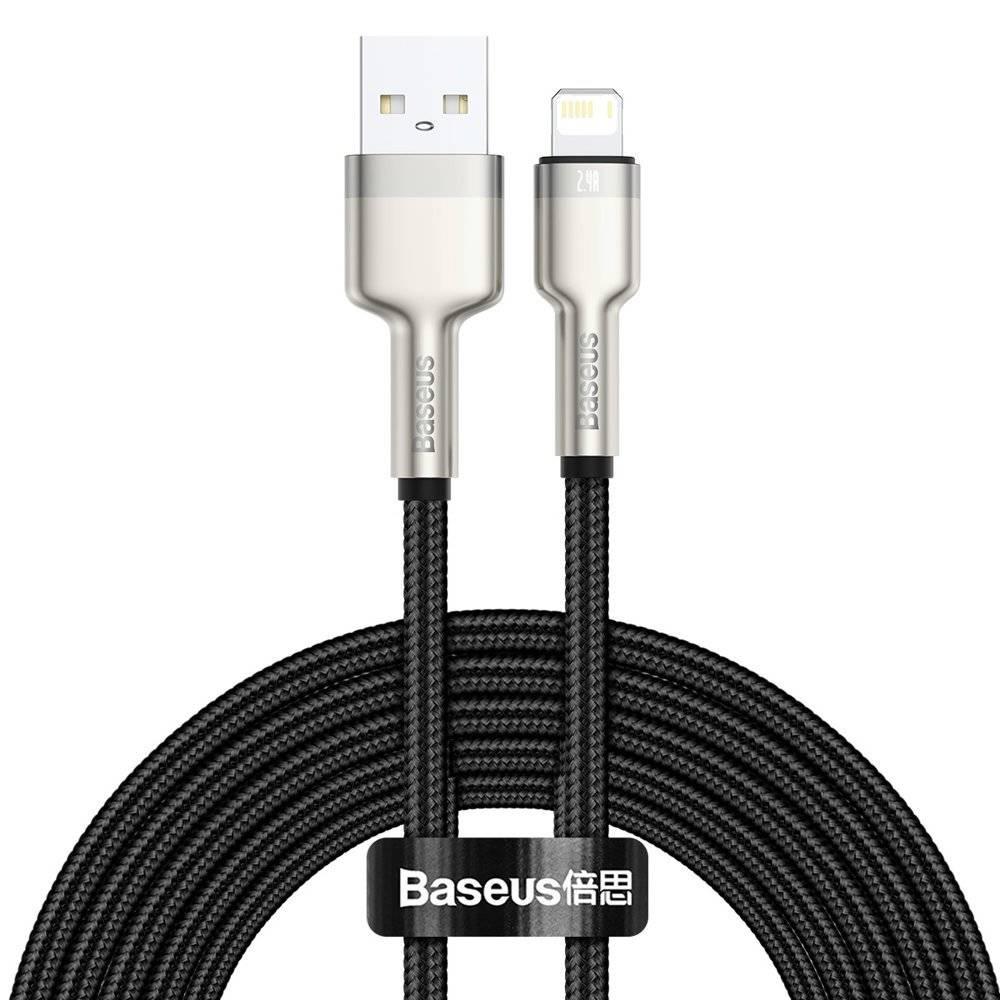 Baseus Cafule Metal Series USB-A to Lightning 2.4A 2m Black USB - Черный Кабель Original