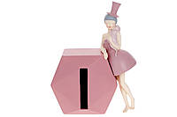 Коробка для серветок Дівчинка в капелюсі 30см, колір - рожевий