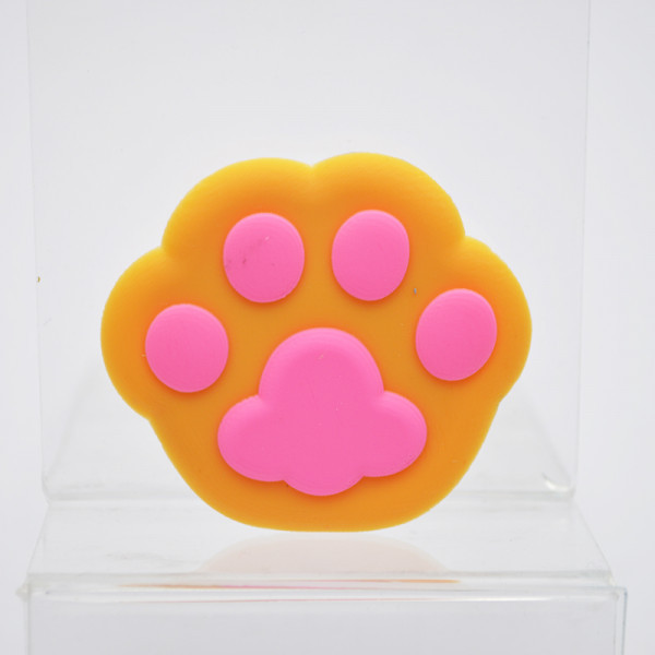 Універсальний тримач PopSocket (попсокет) Self Adhesive Smiling Face Paw Orange Собача лапка