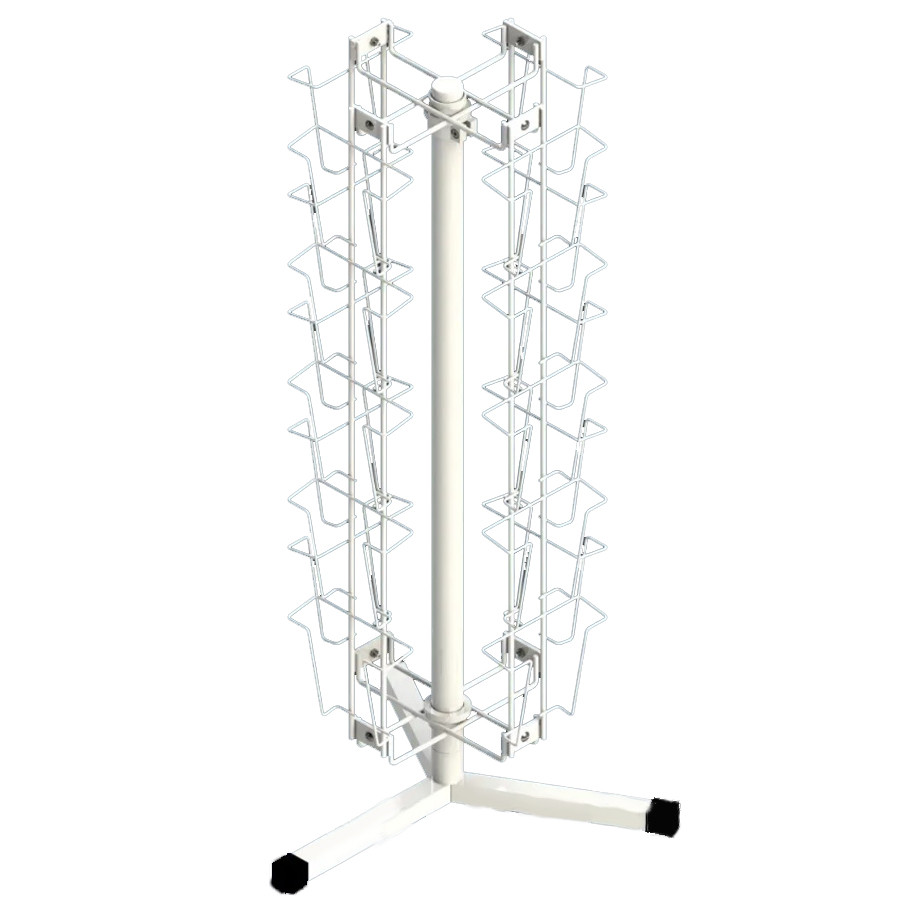 Стійка настільна обертається під листівки А6 (20 осередків), біла