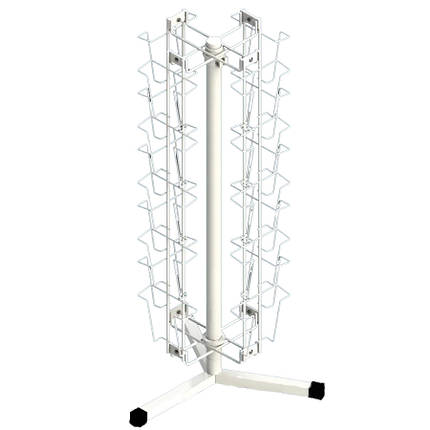 Стійка настільна обертається під листівки А6 (20 осередків), біла, фото 1