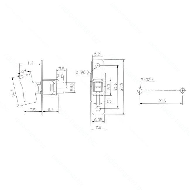 Тумблер з клавішею SRLS-102-A1 (ON-ON)
