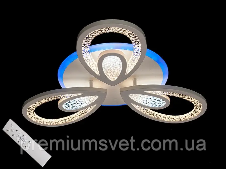 Світлодіодна стельова люстра MX2544/3 WH LED 3 color dimmer, фото 1