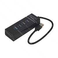 Хаб 303 4 порти USB 3.0, чорний