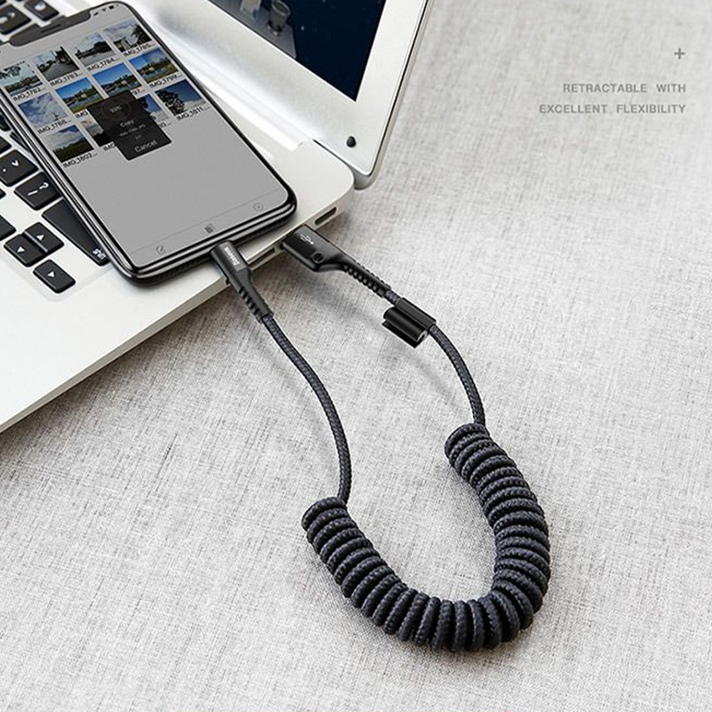 Кабели USB to Apple Lightning | для iPhone Baseus Fish Eye Spring USB-A 2A 1m Black -