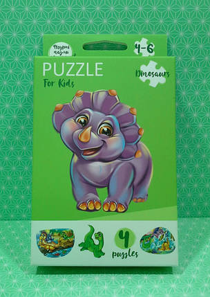 Danko Puzzle For Kids Розвиваючі пазли для малюків 2в1 (PFK-06) Динозавр, фото 1