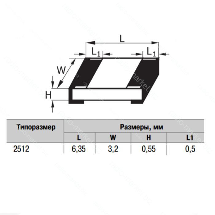 Резистор smd 2512 0,75 Ом
