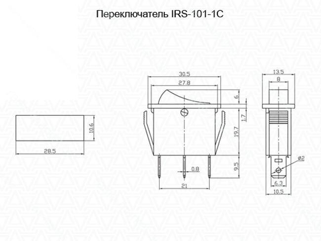 Вимикач KCD3-102/N, зелений