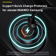 Автомобільний зарядний пристрій для швидкої зарядки Baseus 40W USB+Type-C Golden Contactor Pro (сірий), фото 6