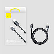 Кабель для швидкої зарядки USB на Type-C 100W 5A Baseus Crystal Shine Series (чорний) 2м, фото 9