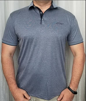 Чоловіча футболка поло сірий колір із кишенею великого розміру.