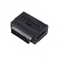 Перехідник штекер SCART - 3 гнізда RCA + гніздо S-Video